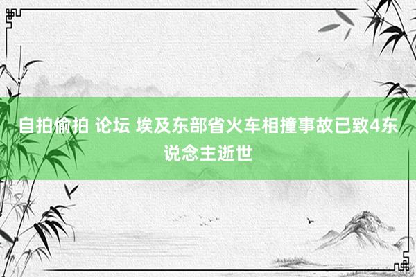 自拍偷拍 论坛 埃及东部省火车相撞事故已致4东说念主逝世