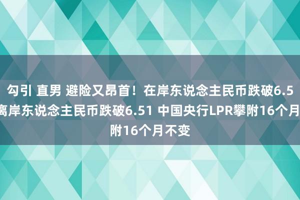 勾引 直男 避险又昂首！在岸东说念主民币跌破6.50，离岸东说念主民币跌破6.51 中国央行LPR攀附16个月不变