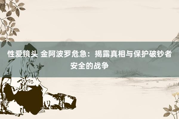 性爱镜头 金阿波罗危急：揭露真相与保护破钞者安全的战争