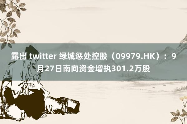 露出 twitter 绿城惩处控股（09979.HK）：9月27日南向资金增执301.2万股