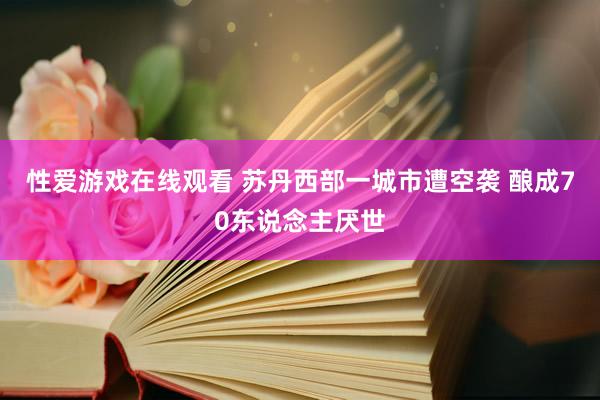 性爱游戏在线观看 苏丹西部一城市遭空袭 酿成70东说念主厌世