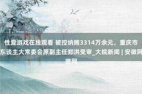 性爱游戏在线观看 被控纳贿3314万余元，重庆市东谈主大常委会原副主任郑洪受审_大皖新闻 | 安徽网