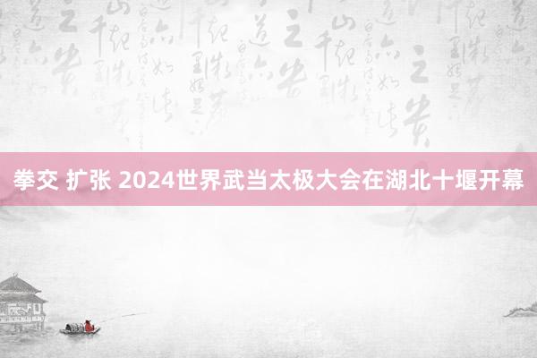 拳交 扩张 2024世界武当太极大会在湖北十堰开幕