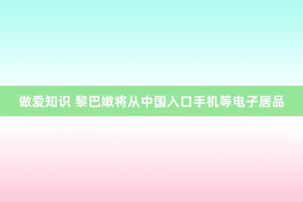 做爱知识 黎巴嫩将从中国入口手机等电子居品