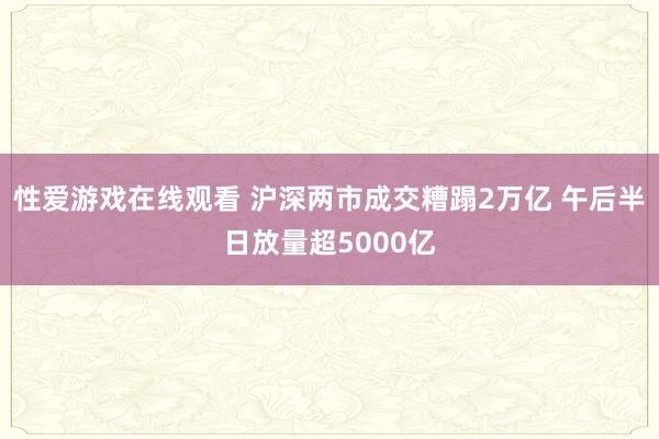 性爱游戏在线观看 沪深两市成交糟蹋2万亿 午后半日放量超5000亿