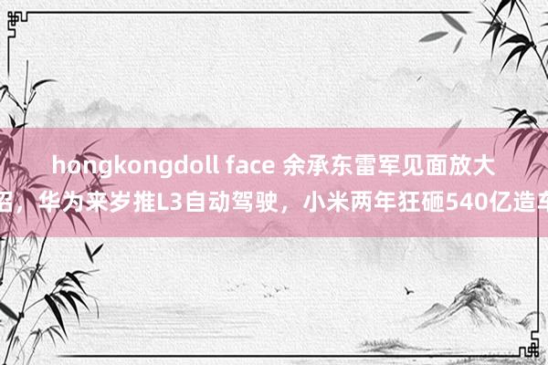 hongkongdoll face 余承东雷军见面放大招，华为来岁推L3自动驾驶，小米两年狂砸540亿造车