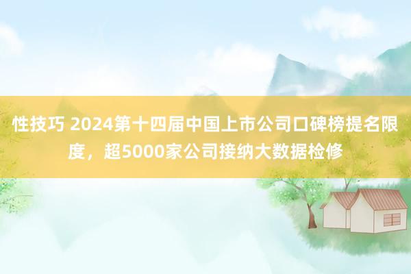 性技巧 2024第十四届中国上市公司口碑榜提名限度，超5000家公司接纳大数据检修