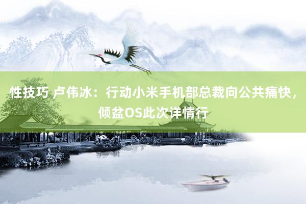 性技巧 卢伟冰：行动小米手机部总裁向公共痛快，倾盆OS此次详情行