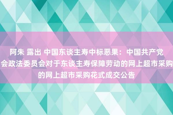 阿朱 露出 中国东谈主寿中标恶果：中国共产党冷水江市委员会政法委员会对于东谈主寿保障劳动的网上超市采购花式成交公告