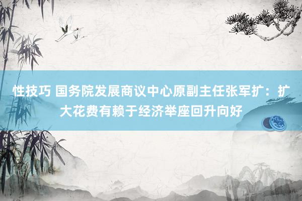 性技巧 国务院发展商议中心原副主任张军扩：扩大花费有赖于经济举座回升向好