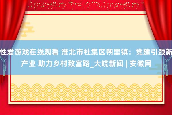 性爱游戏在线观看 淮北市杜集区朔里镇：党建引颈新产业 助力乡村致富路_大皖新闻 | 安徽网