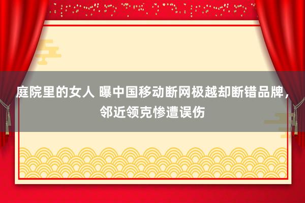 庭院里的女人 曝中国移动断网极越却断错品牌，邻近领克惨遭误伤