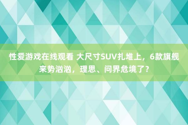 性爱游戏在线观看 大尺寸SUV扎堆上，6款旗舰来势汹汹，理思、问界危境了？