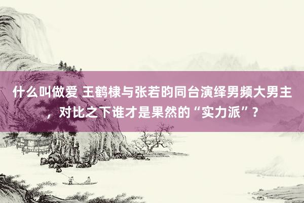 什么叫做爱 王鹤棣与张若昀同台演绎男频大男主，对比之下谁才是果然的“实力派”？