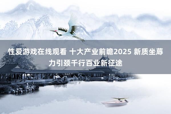 性爱游戏在线观看 十大产业前瞻2025 新质坐蓐力引颈千行百业新征途