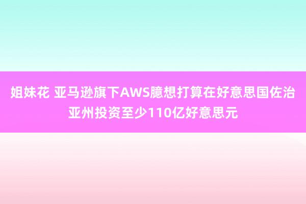 姐妹花 亚马逊旗下AWS臆想打算在好意思国佐治亚州投资至少110亿好意思元