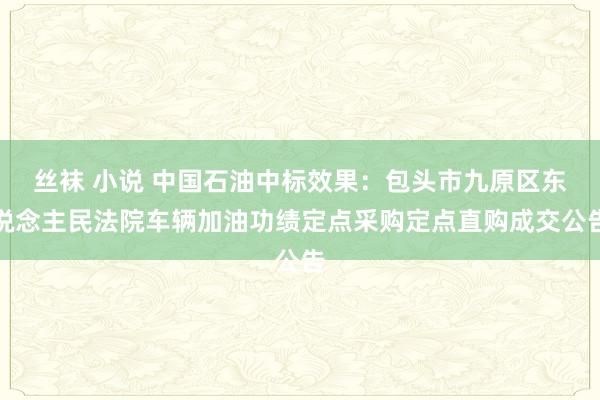 丝袜 小说 中国石油中标效果：包头市九原区东说念主民法院车辆加油功绩定点采购定点直购成交公告