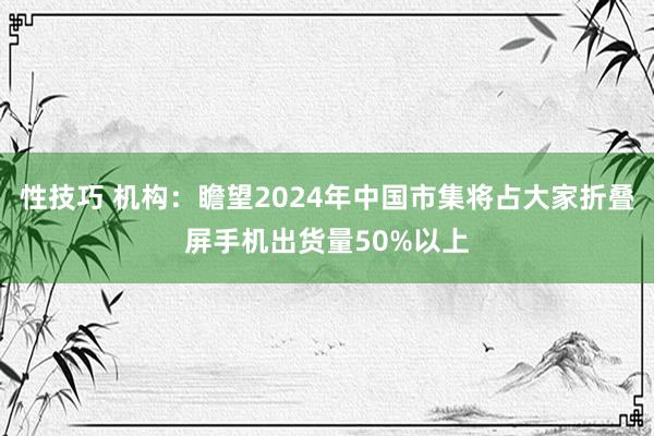 性技巧 机构：瞻望2024年中国市集将占大家折叠屏手机出货量50%以上