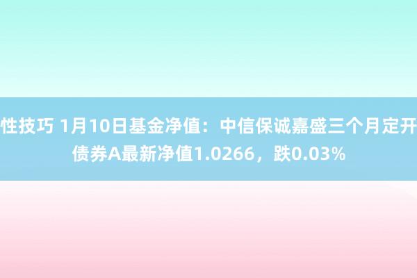 性技巧 1月10日基金净值：中信保诚嘉盛三个月定开债券A最新净值1.0266，跌0.03%