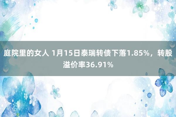 庭院里的女人 1月15日泰瑞转债下落1.85%，转股溢价率36.91%