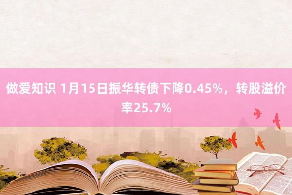 做爱知识 1月15日振华转债下降0.45%，转股溢价率25.7%