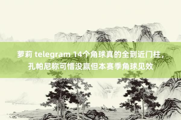 萝莉 telegram 14个角球真的全到近门柱，孔帕尼称可惜没赢但本赛季角球见效