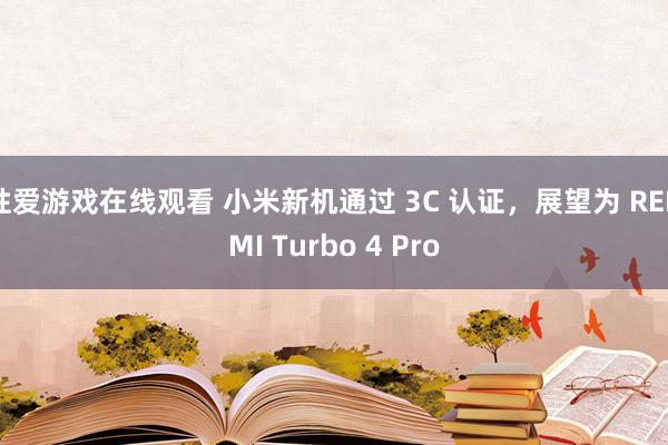 性爱游戏在线观看 小米新机通过 3C 认证，展望为 REDMI Turbo 4 Pro